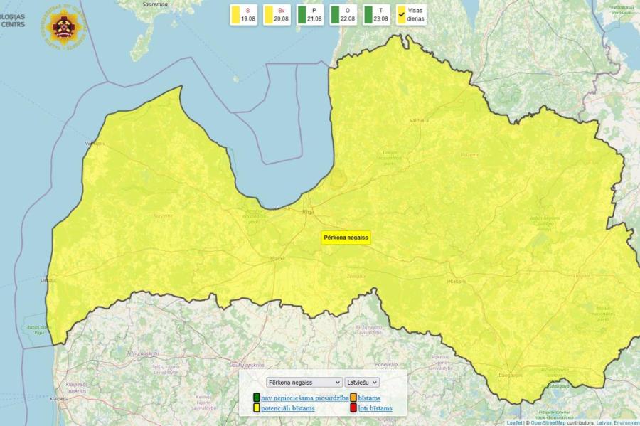 Синоптики объявили новое предупреждение об опасности на всей территории Латвии