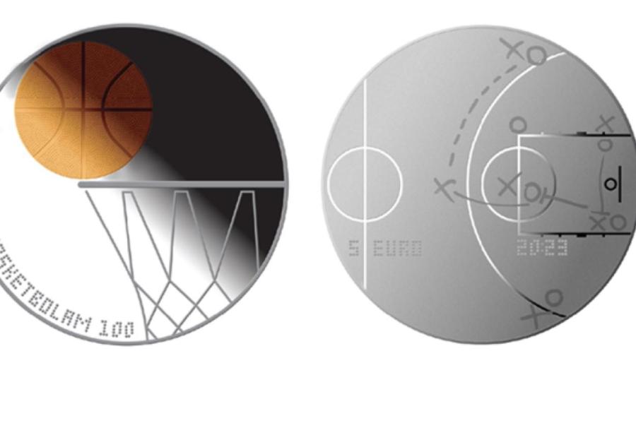 Банк Латвии выпустит посвящённую баскетболу монету